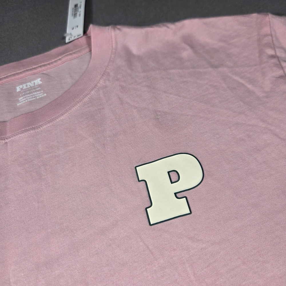 Victoria's Secret PINK T-Shirt and Shorts Set Pink Cream Logo NWT S M - Picture 7 of 9
